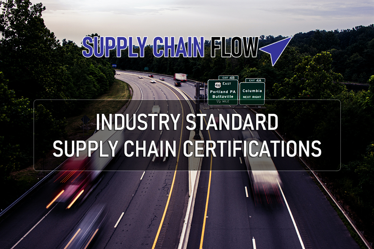 Trucks on highway, Industry Standard Supply Chain Certifications by Supply Chain Flow